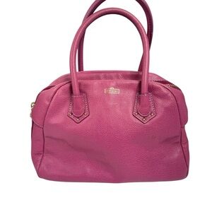 Henri Bendel New York pebbled leather satchel purse in a magenta/pink